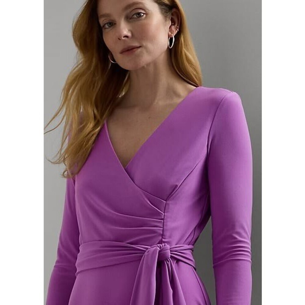 NEW Lauren Ralph Lauren Women's 16P Surplice Jersey Dress • Reg Price $145 - Picture 4 of 5